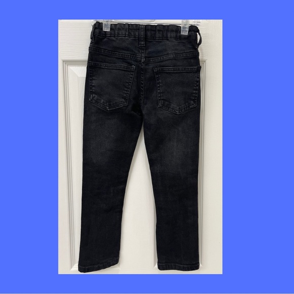 Boys Slim Distressed Jeans Black/White Size 5 - Picture 2 of 3
